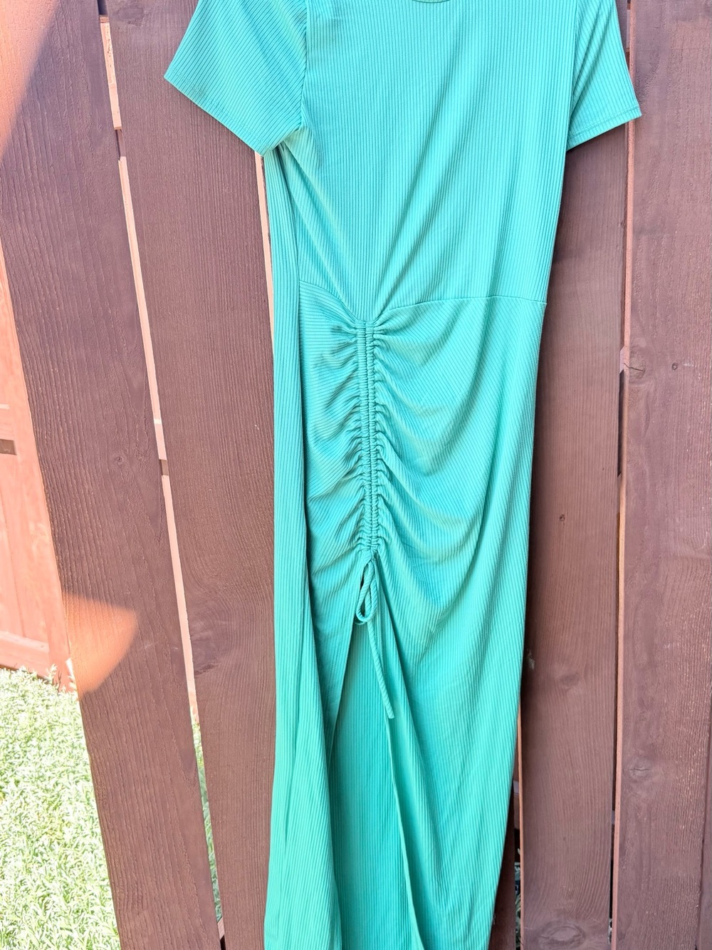 Green Ruched Midi Dress